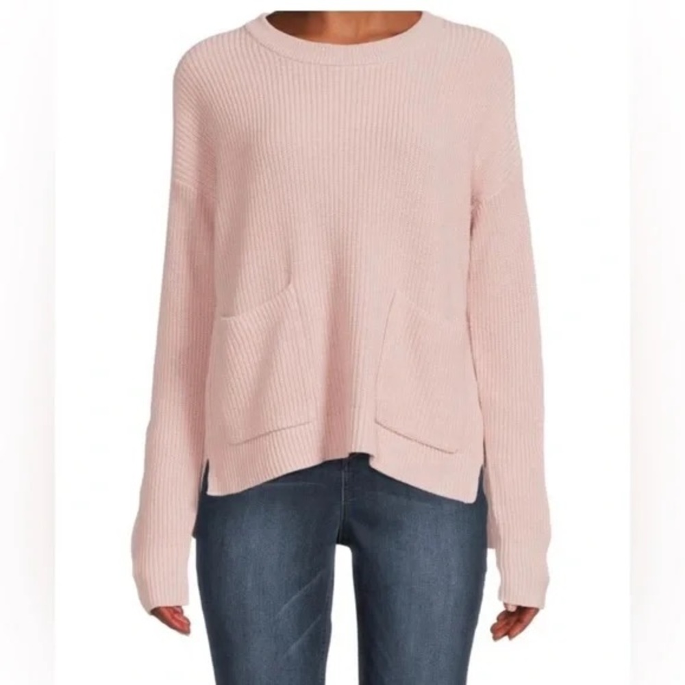 Madewell Blush Pink Patch Pocket Crewneck Sweater